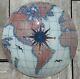 Vtg Compass World Map Globe Glass Ceiling Fixture Light Shade Replacement 14.5