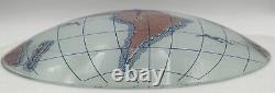 Vtg Compass World Map Globe Glass Ceiling Fixture Light Shade Replacement 14.5