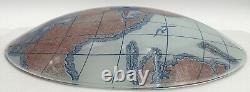 Vtg Compass World Map Globe Glass Ceiling Fixture Light Shade Replacement 14.5