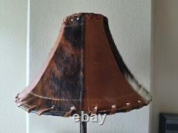 Vtg Cow Hide Lamp Shade Western Rustic Cabin Decor LAMP SHADE ONLY