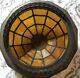 Vtg Dale Tiffany Art & Craft Style Mission Stained Slag Glass Lamp Shade