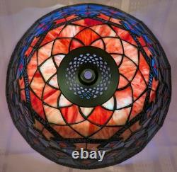 Vtg. Dale Tiffany Inc. Stain Glass Peacock Lamp Shade 15 3/4 W x 8 H