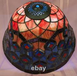 Vtg. Dale Tiffany Inc. Stain Glass Peacock Lamp Shade 15 3/4 W x 8 H