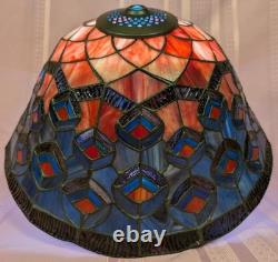 Vtg. Dale Tiffany Inc. Stain Glass Peacock Lamp Shade 15 3/4 W x 8 H