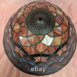 Vtg. Dale Tiffany Inc. Stain Glass Peacock Lamp Shade 15 3/4 W x 8 H