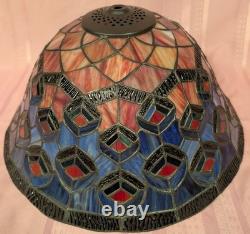 Vtg. Dale Tiffany Inc. Stain Glass Peacock Lamp Shade 15 3/4 W x 8 H