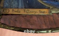 Vtg. Dale Tiffany Inc. Stain Glass Peacock Lamp Shade 15 3/4 W x 8 H