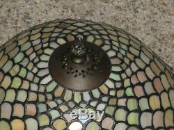 Vtg. Dale Tiffany Inc Stained Glass 12 Lamp Shade Signed Euc