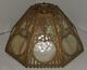 Vtg Empire Slag Glass Table Lamp Shade Antique Art Deco Panel Glass Shade Sh09
