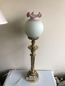 Vtg Fenton Glass Lampshade Fitter Only (No Brass Lamp Base)