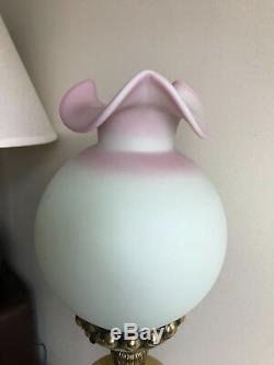 Vtg Fenton Glass Lampshade Fitter Only (No Brass Lamp Base)