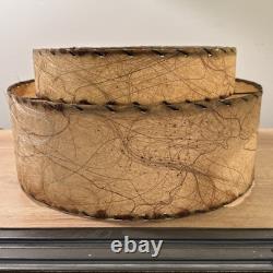 Vtg Fiberglass Lamp Shade 2 Tier MCM Retro 7 H X 11 & 14 Diam Abstract Pattern
