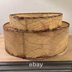 Vtg Fiberglass Lamp Shade 2 Tier MCM Retro 7 H X 11 & 14 Diam Abstract Pattern