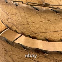 Vtg Fiberglass Lamp Shade 2 Tier MCM Retro 7 H X 11 & 14 Diam Abstract Pattern