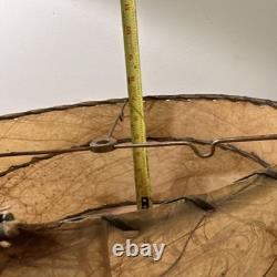 Vtg Fiberglass Lamp Shade 2 Tier MCM Retro 7 H X 11 & 14 Diam Abstract Pattern
