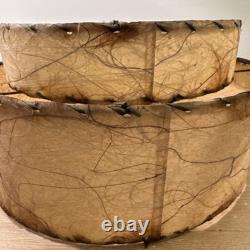Vtg Fiberglass Lamp Shade 2 Tier MCM Retro 7 H X 11 & 14 Diam Abstract Pattern