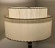Vtg Fiberglass Lamp Shade 2 Tier Mcm Retro 9 H X 16 D White Vertical Texture