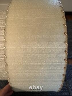 Vtg Fiberglass Lamp Shade 2 Tier MCM Retro 9 H X 16 D White Vertical Texture