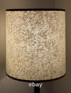 Vtg Fiberglass Lamp Shade Barrel Drum MCM About 14H X 14D Beige with White Texture