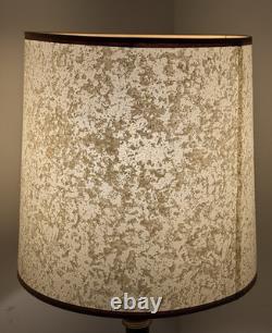 Vtg Fiberglass Lamp Shade Barrel Drum MCM About 14H X 14D Beige with White Texture