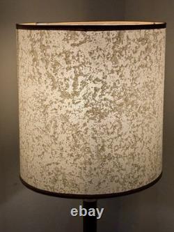 Vtg Fiberglass Lamp Shade Barrel Drum MCM About 14H X 14D Beige with White Texture