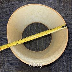Vtg Fiberglass Lamp Shade Barrel Drum MCM About 14H X 14D Beige with White Texture