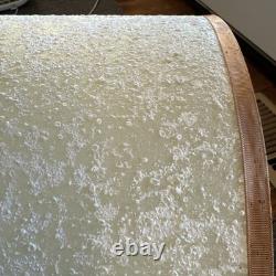 Vtg Fiberglass Lamp Shade Barrel Drum MCM About 14H X 14D Beige with White Texture