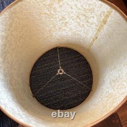 Vtg Fiberglass Lamp Shade Barrel Drum MCM About 14H X 14D Beige with White Texture
