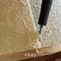 Vtg Fiberglass Lamp Shade Barrel Drum MCM About 14H X 14D Beige with White Texture