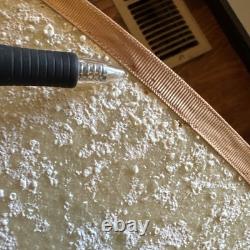 Vtg Fiberglass Lamp Shade Barrel Drum MCM About 14H X 14D Beige with White Texture