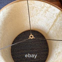 Vtg Fiberglass Lamp Shade Barrel Drum MCM About 14H X 14D Beige with White Texture