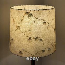 Vtg Fiberglass Lamp Shade Drum MCM Retro 12 H X 12/14 Diam. Branches Blossom