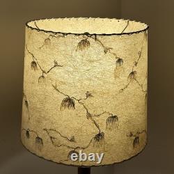Vtg Fiberglass Lamp Shade Drum MCM Retro 12 H X 12/14 Diam. Branches Blossom