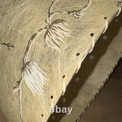Vtg Fiberglass Lamp Shade Drum MCM Retro 12 H X 12/14 Diam. Branches Blossom