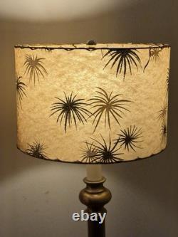 Vtg Fiberglass Lamp Shade Drum MCM Retro 8 H X 12 Diam. Fireworks Blossom