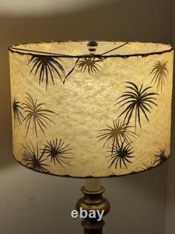 Vtg Fiberglass Lamp Shade Drum MCM Retro 8 H X 12 Diam. Fireworks Blossom