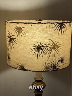 Vtg Fiberglass Lamp Shade Drum MCM Retro 8 H X 12 Diam. Fireworks Blossom