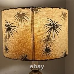 Vtg Fiberglass Lamp Shade Drum MCM Retro 8 H X 12 Diam. Fireworks Blossom