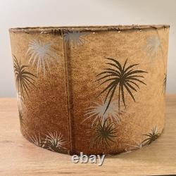 Vtg Fiberglass Lamp Shade Drum MCM Retro 8 H X 12 Diam. Fireworks Blossom