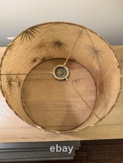 Vtg Fiberglass Lamp Shade Drum MCM Retro 8 H X 12 Diam. Fireworks Blossom