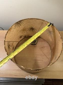 Vtg Fiberglass Lamp Shade Drum MCM Retro 8 H X 12 Diam. Fireworks Blossom