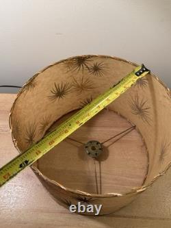 Vtg Fiberglass Lamp Shade Drum MCM Retro 8 H X 12 Diam. Fireworks Blossom