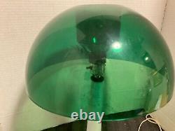 Vtg Gilbert Softlite 70s Acrylic Mushroom Lamp White Base Green Shade