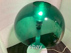 Vtg Gilbert Softlite 70s Acrylic Mushroom Lamp White Base Green Shade