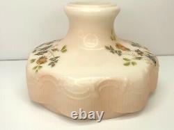 Vtg Glass Lamp Shade Painted with Applied Transfer fits Coleman Quick Lite Lamp