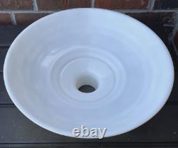 Vtg Glass Torchiere Lamp Shade Art Deco Floral Ivory Cream Nu Gold Iridescent