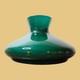 Vtg Green Cased Glass Student Tam O Shanter Aladdin Oil Lamp Shade 9.5 Fitter