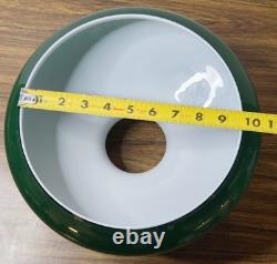 Vtg Green Cased Glass Student Tam O Shanter Aladdin Oil Lamp Shade 9.5 Fitter