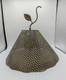 Vtg Hand Crafted Pierced Metal Lamp Shade Stainless Steel Antique Gold 8 Rustic