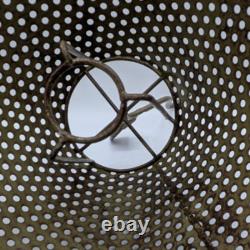 Vtg Hand Crafted Pierced Metal Lamp Shade Stainless Steel Antique Gold 8 Rustic